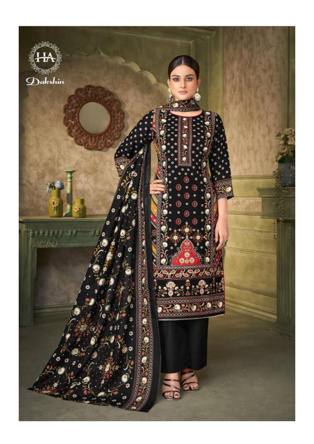 Alok Harshit Dakshin Catalog wholesale dress material market in Surat