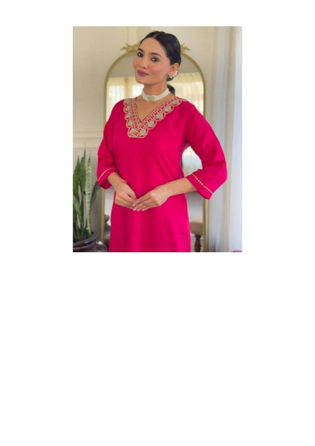 Felocity New Maher catalog Rayon Slub party wear pink kurti in Surat