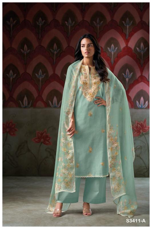 Ganga Elishea Cotton Linen Embroidered Salwar Suit Collection wholesale Salwar Suits manufacturers in Surat