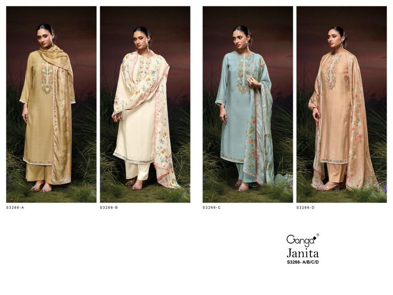 Ganga Janita Bemberg Silk Embroidered Salwar Suit Branded Salwar Suits wholesalers in Surat