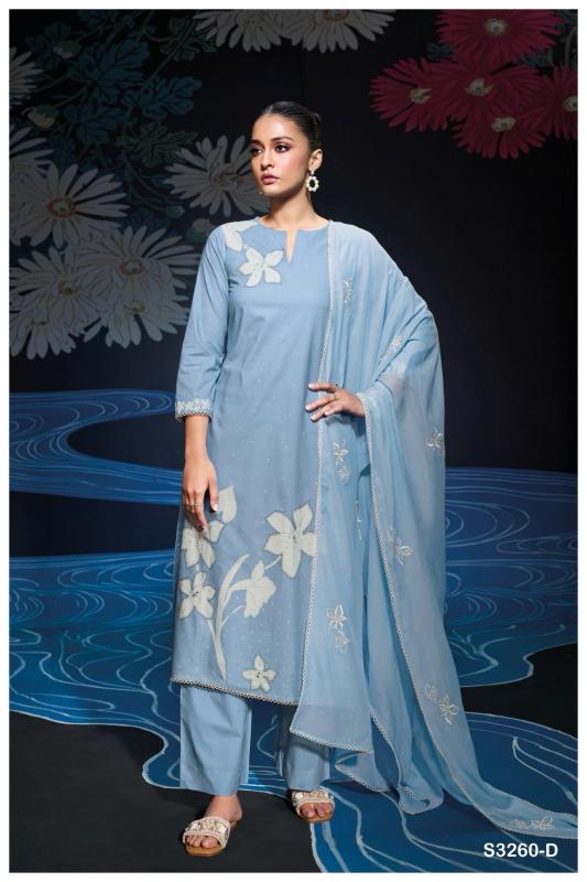 Ganga Monroe Cotton Printed Embroidered Salwar Suit Collection in India