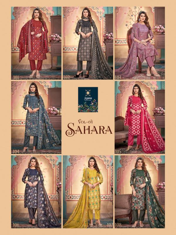 Jiyana Sahara Vol 4 Shimmer Printed Kurti Bottom With Dupatta manufacturers of Kurti with Price in Surat