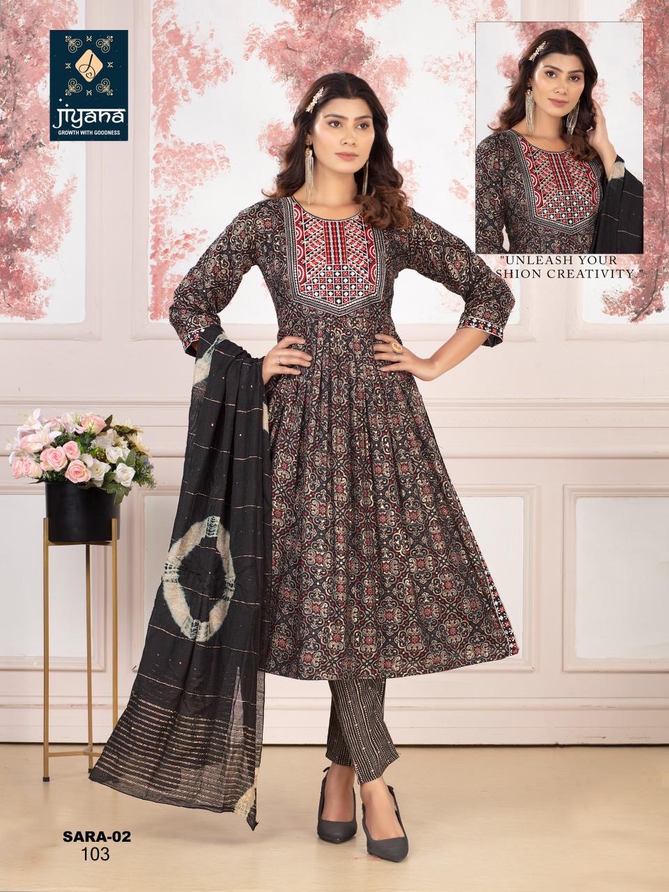 Jiyana Sara Vol 2 Rayon Foil Printed Kurti Bottom With Dupatta wholesale Kurti manufacturers in Surat