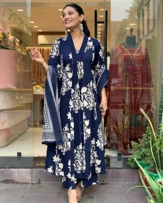 Kapda Wholesale Dhruvi 268 Rayon Fancy Printed Kurti Bottom With Dupatta wholesalers in Surat
