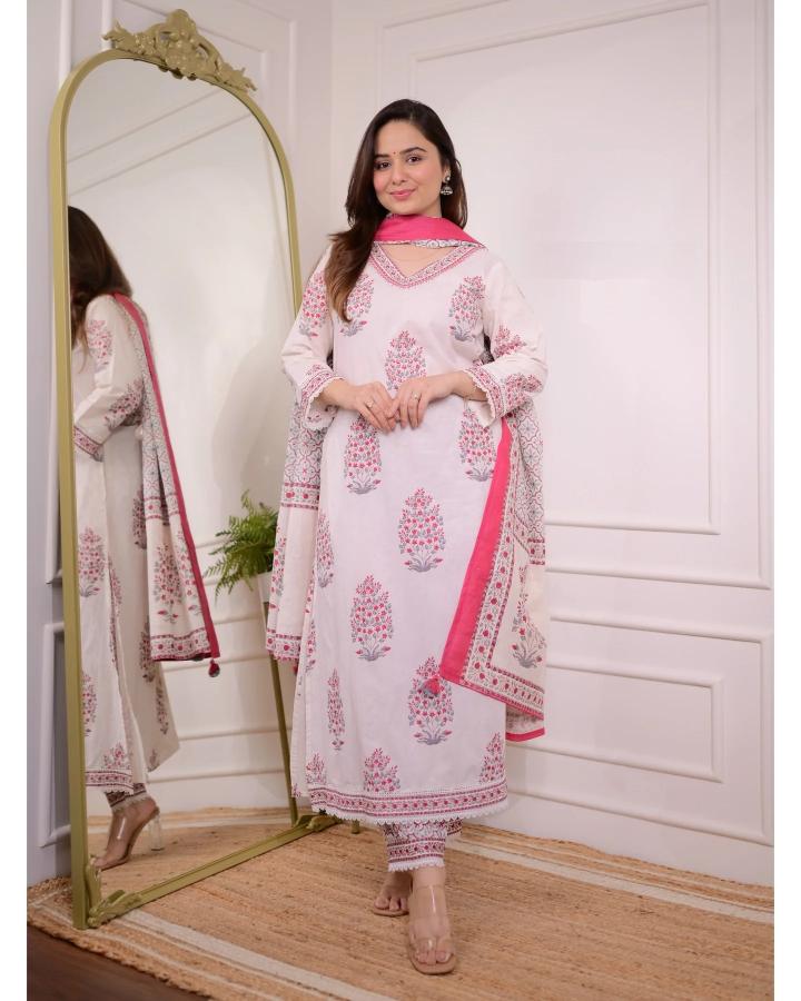 Kapda Wholesale Dhruvi 269 Cotton Fancy Printed Kurti Bottom With Dupatta wholesalers of Kurti in Surat