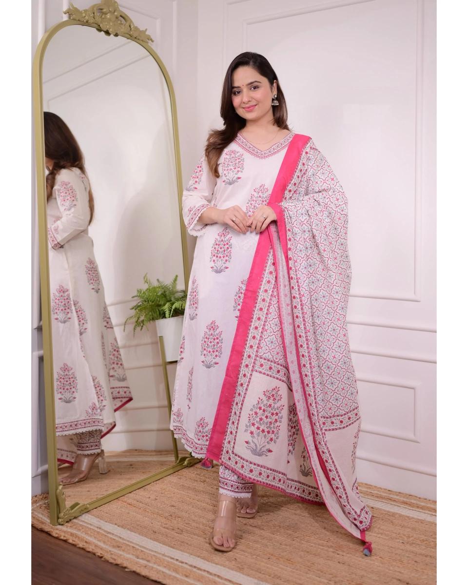 Kapda Wholesale Dhruvi 269 Cotton Fancy Printed Kurti Bottom With Dupatta wholesalers of Kurti in Surat