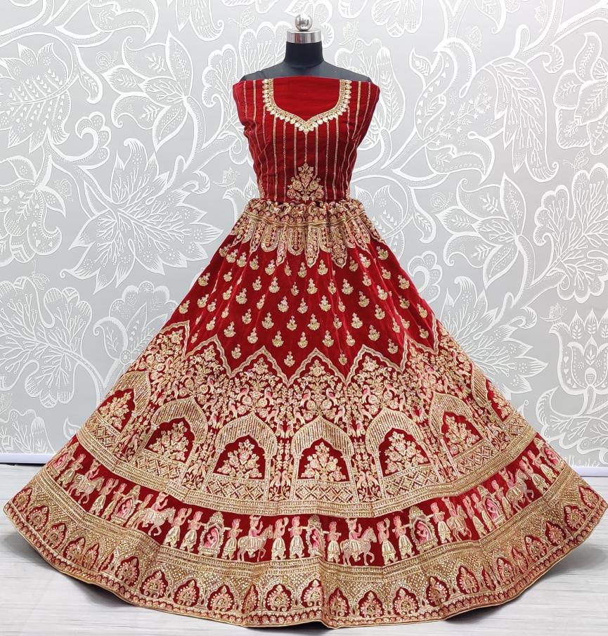 Kapda Wholesale Lc 2346 Velvet Designer Thread Work And Diamond Work Lehenga Choli manufacturers of Wholesale choli market in Surat