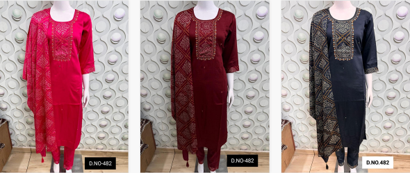 Kapda Wholesale Pc 482 Gajji Casual Wear Kurti Bottom With Dupatta wholesalers in Surat