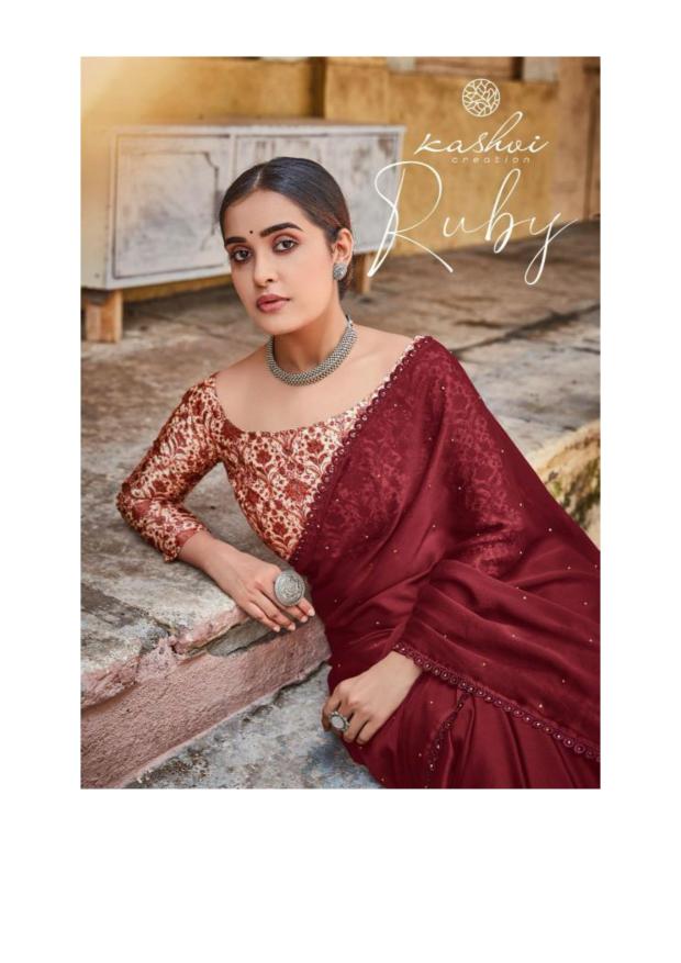 Kashvi Ruby Catalog cheapest saree wholesale market in Surat