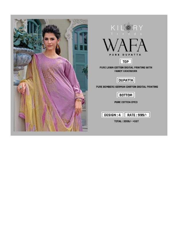 Kilory Wafa Catalog ludhiyana design salwar kameez wholesale exporter in Surat