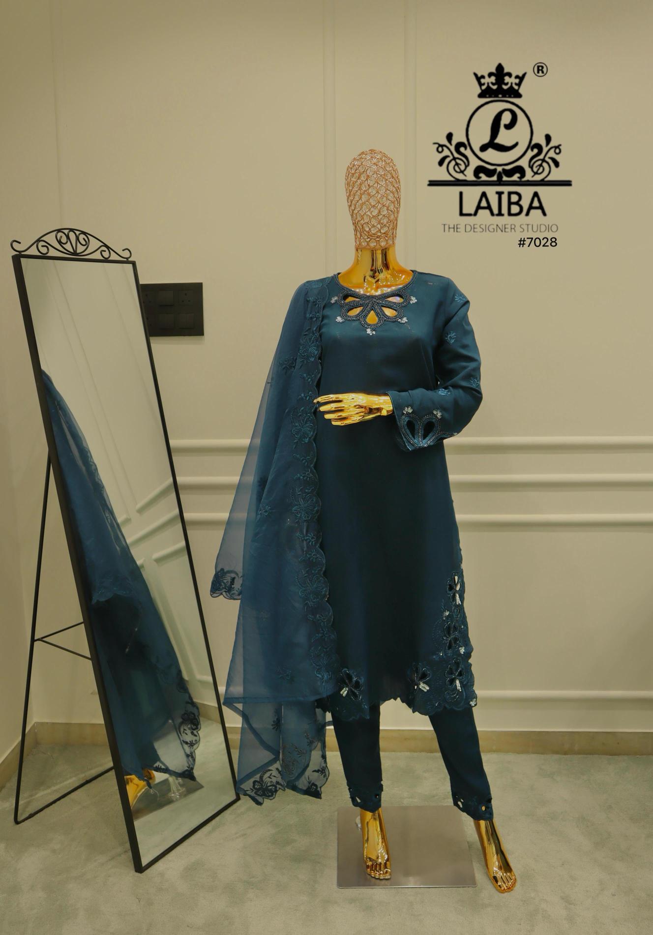 Laiba Am 7028 Viscose Slub Pakistani Ready Made Suits Collection in India