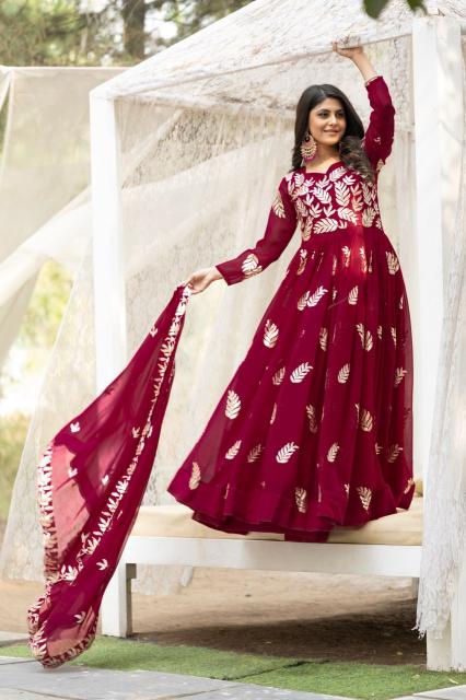 Kapda Wholesale Luna Vol 21 Faux Geiorgette Gown With Dupatta Branded Kurti wholesaler in India 