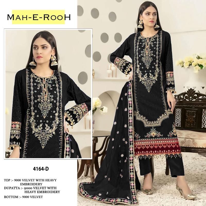 Mah E Rooh 4164 Velvet Embroidered Salwar Kameez Collection in India