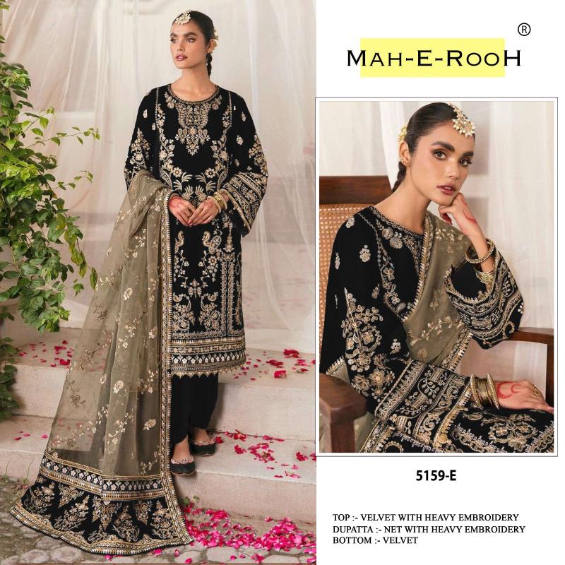 Mah E Rooh 5159 Velvet Embroidered Salwar Kameez wholesalers in India
