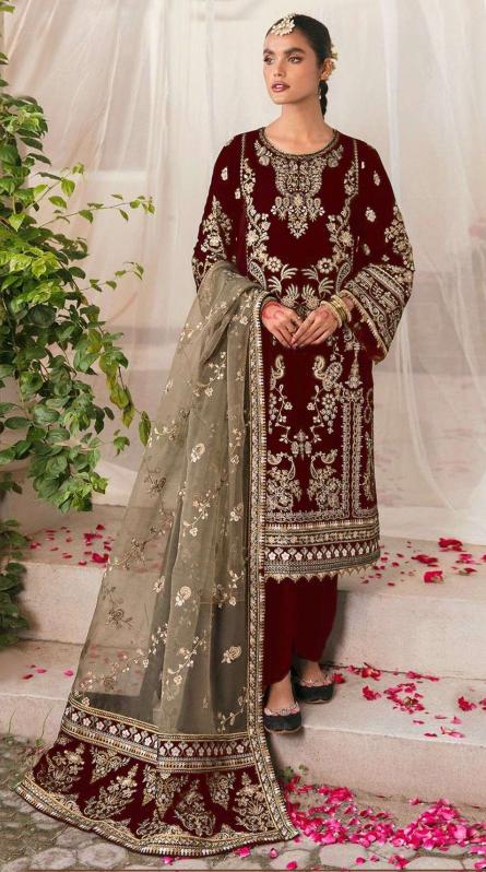Mah E Rooh 5159 Velvet Embroidered Salwar Kameez wholesalers in India