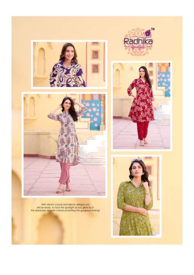 Radhika Lifestyle Zalak Vol 1 catalog indo western cord set in Surat