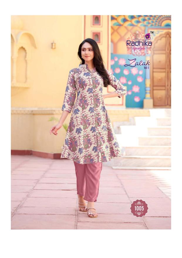 Radhika Lifestyle Zalak Vol 1 catalog indo western cord set in Surat