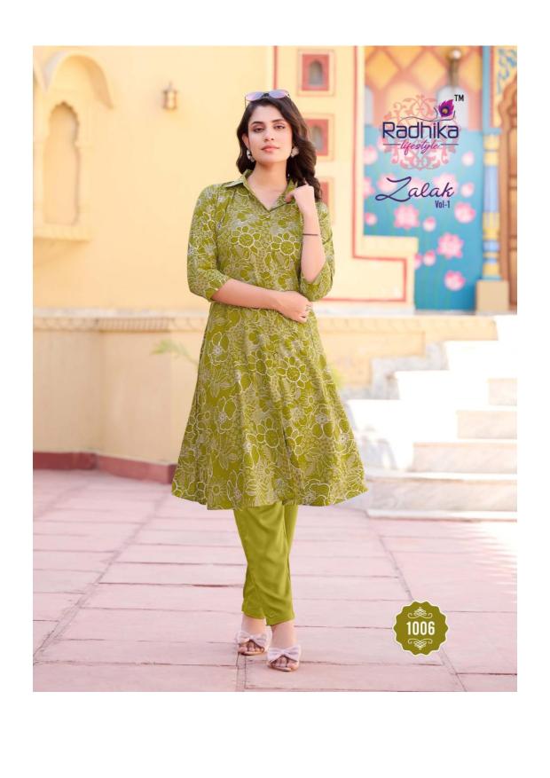 Radhika Lifestyle Zalak Vol 1 catalog indo western cord set in Surat