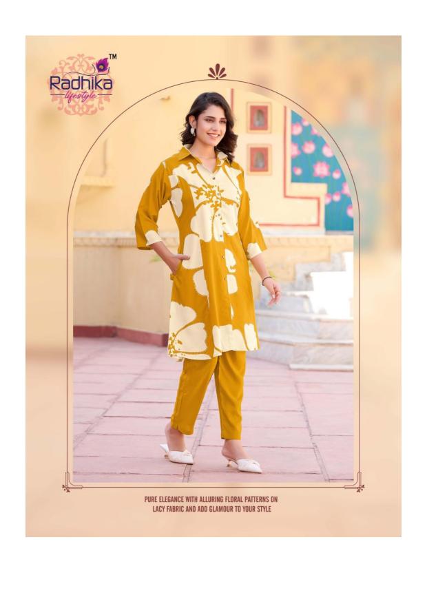 Radhika Lifestyle Zalak Vol 1 catalog indo western cord set in Surat