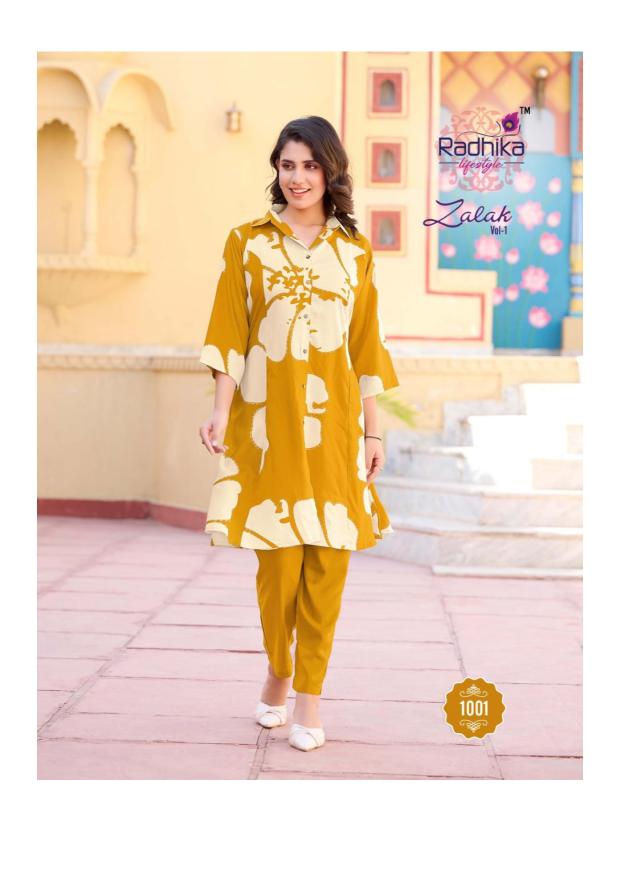 Radhika Lifestyle Zalak Vol 1 catalog indo western cord set in Surat