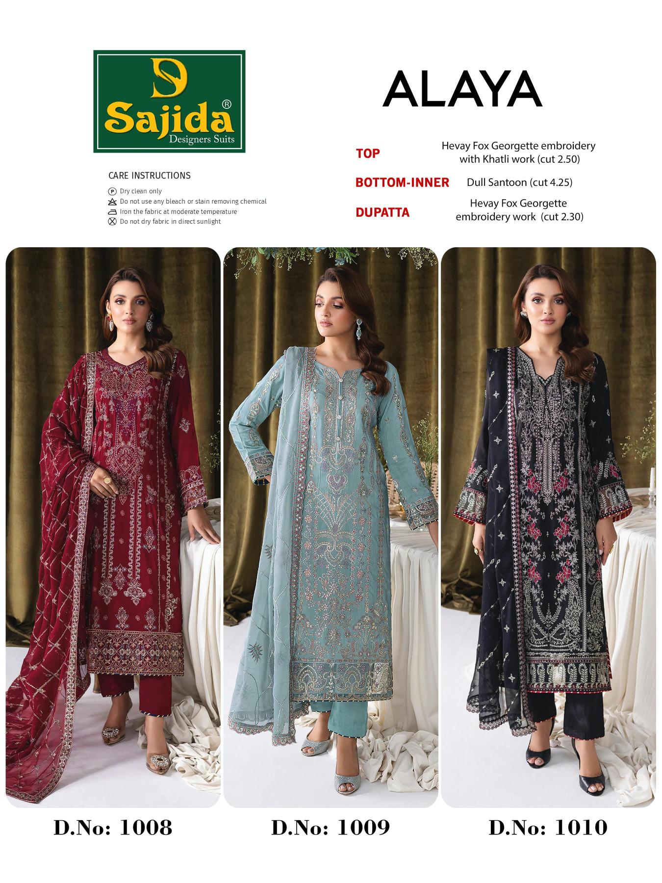 Sajida Alaya Vol 1 Georgette Pakistani Salwar Kameez Wholesale manufacturers in Surat