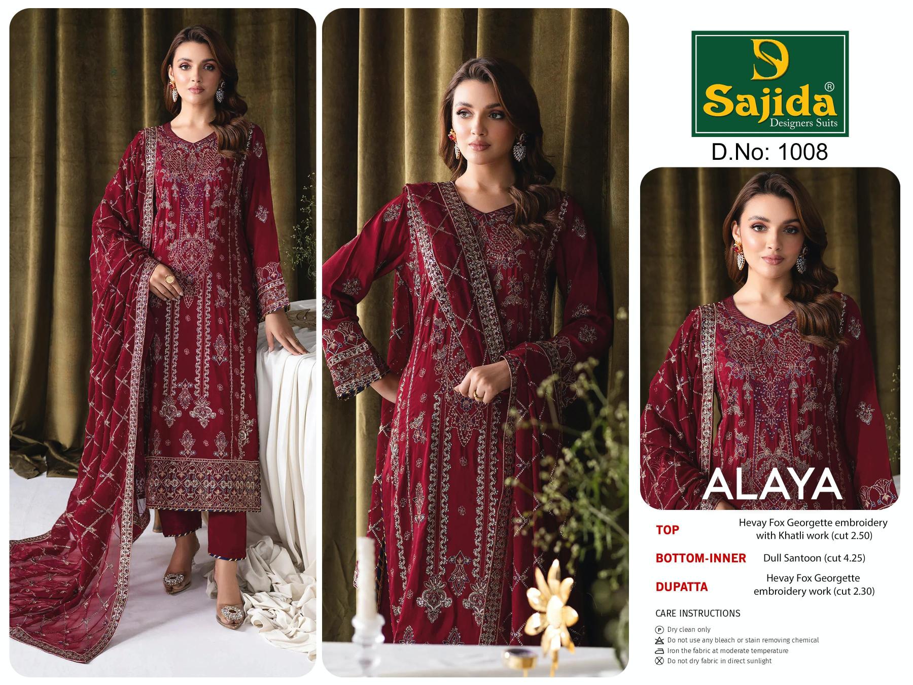 Sajida Alaya Vol 1 Georgette Pakistani Salwar Kameez Wholesale manufacturers in Surat