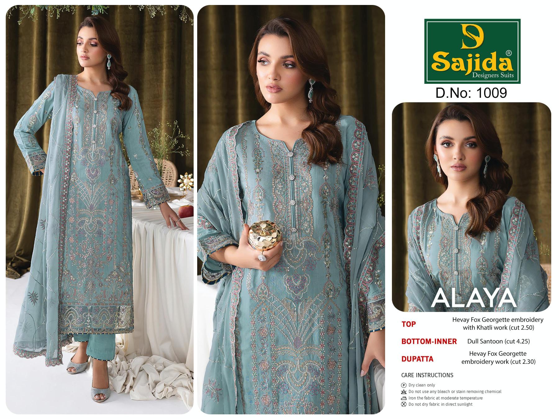 Sajida Alaya Vol 1 Georgette Pakistani Salwar Kameez Wholesale manufacturers in Surat