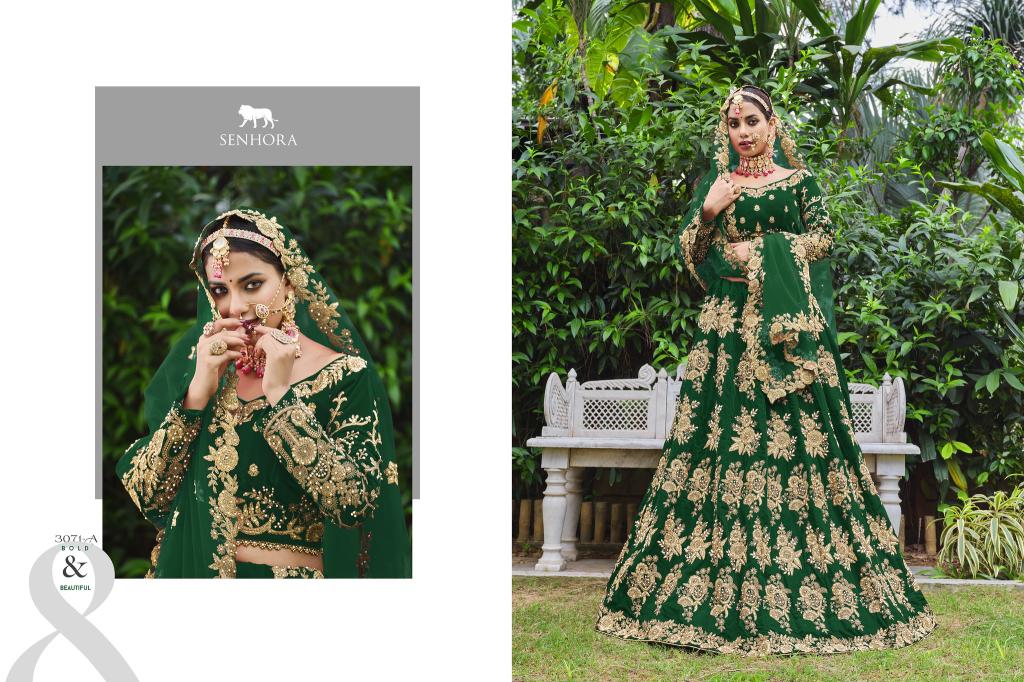 Senhora Latika Nx Designer Velvet Bridal Lehega Choli manufacturers of wholesale choli in Surat