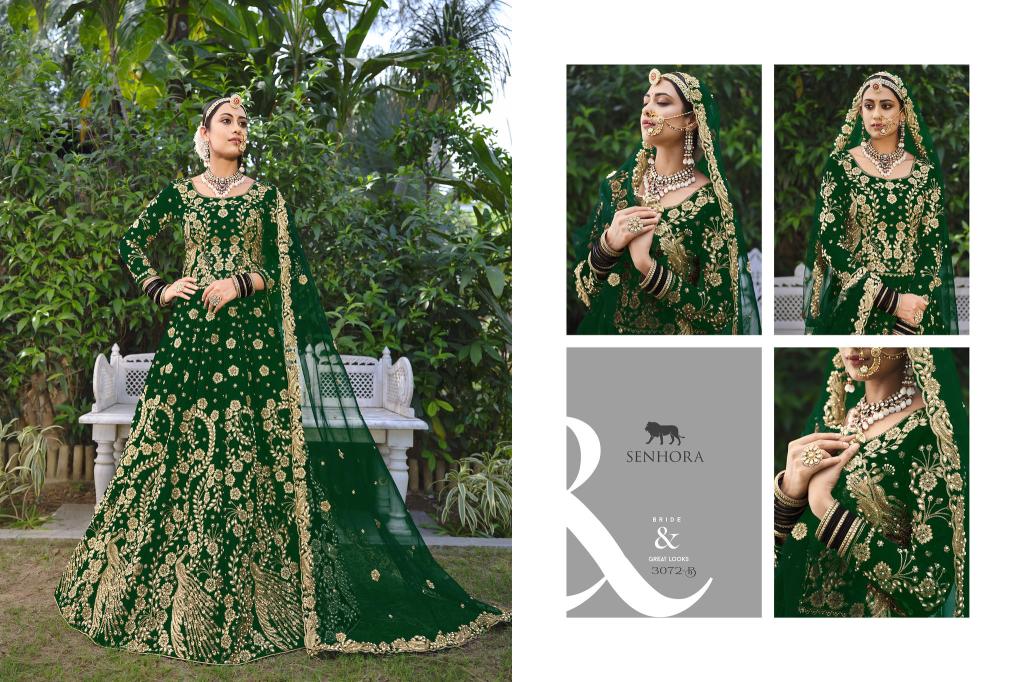 Senhora Latika Nx Designer Velvet Bridal Lehega Choli manufacturers of wholesale choli in Surat