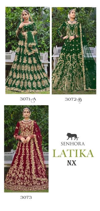 Senhora Latika Nx Designer Velvet Bridal Lehega Choli manufacturers of wholesale choli in Surat