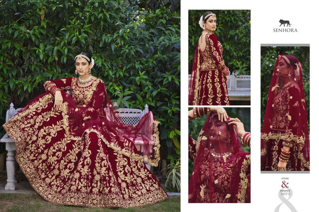 Senhora Latika Nx Designer Velvet Bridal Lehega Choli manufacturers of wholesale choli in Surat
