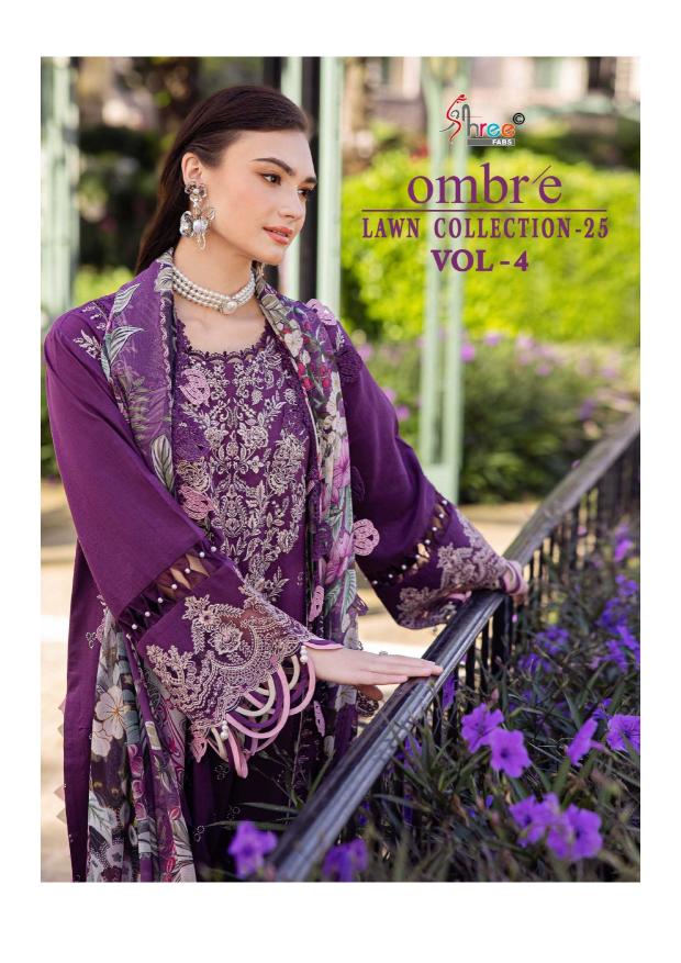 Shree Fabs Ombre Lawn Collection 25 Vol 4 Catalog Chiffon Dupatta buy original pakistani suit in Surat