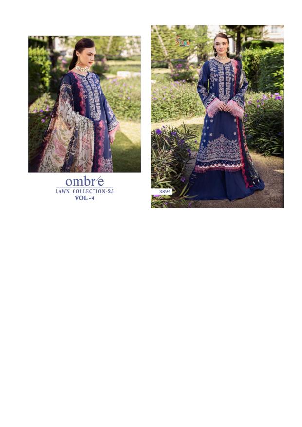 Shree Fabs Ombre Lawn Collection 25 Vol 4 Catalog Chiffon Dupatta buy original pakistani suit in Surat