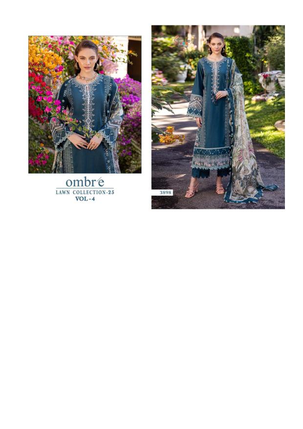 Shree Fabs Ombre Lawn Collection 25 Vol 4 Catalog Chiffon Dupatta buy original pakistani suit in Surat