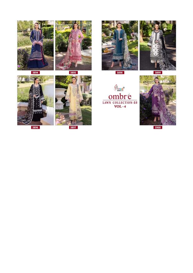 Shree Fabs Ombre Lawn Collection 25 Vol 4 Catalog Chiffon Dupatta buy original pakistani suit in Surat