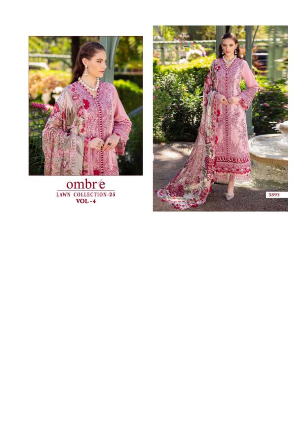 Shree Fabs Ombre Lawn Collection 25 Vol 4 Catalog Chiffon Dupatta buy original pakistani suit in Surat
