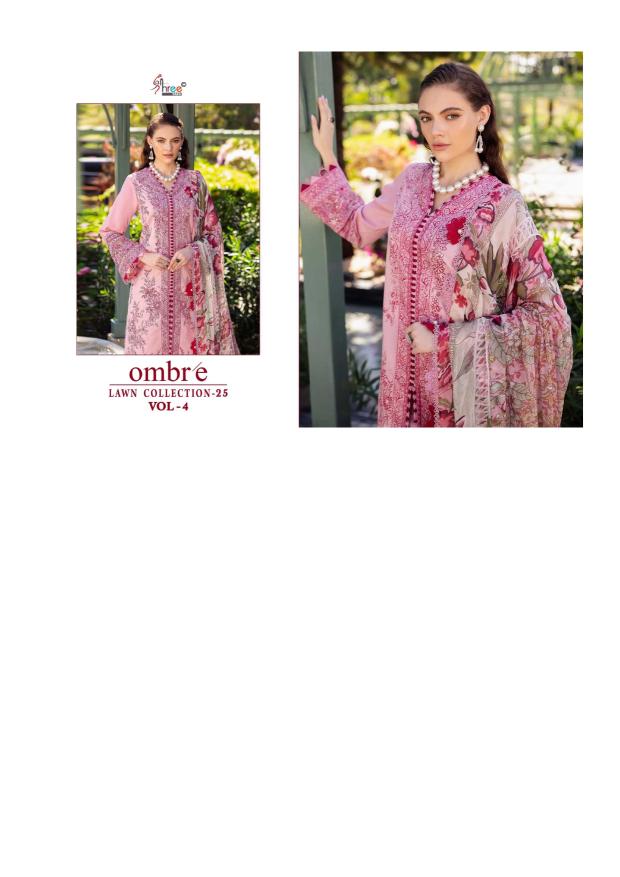 Shree Fabs Ombre Lawn Collection 25 Vol 4 Catalog Chiffon Dupatta buy original pakistani suit in Surat