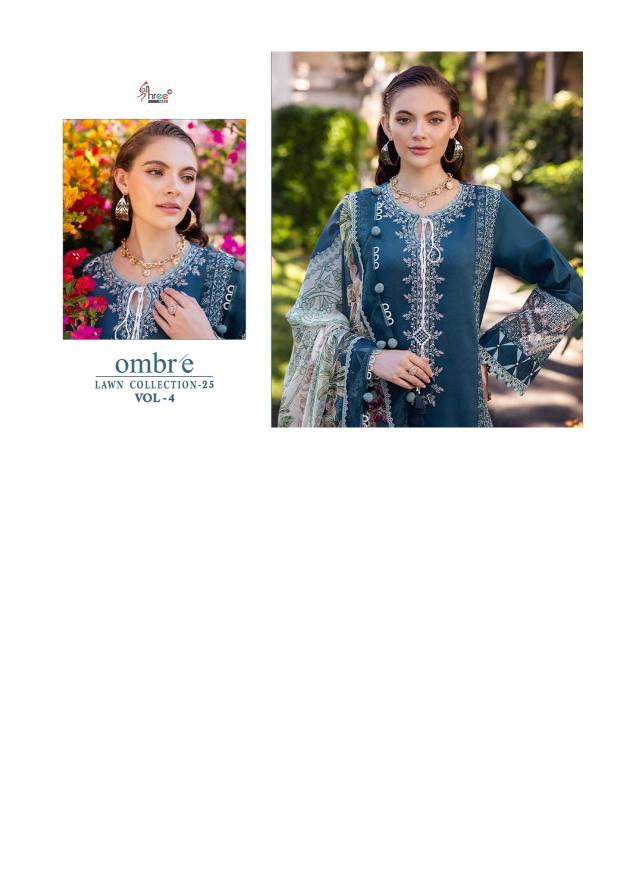 Shree Fabs Ombre Lawn Collection 25 Vol 4 Catalog Chiffon Dupatta buy original pakistani suit in Surat