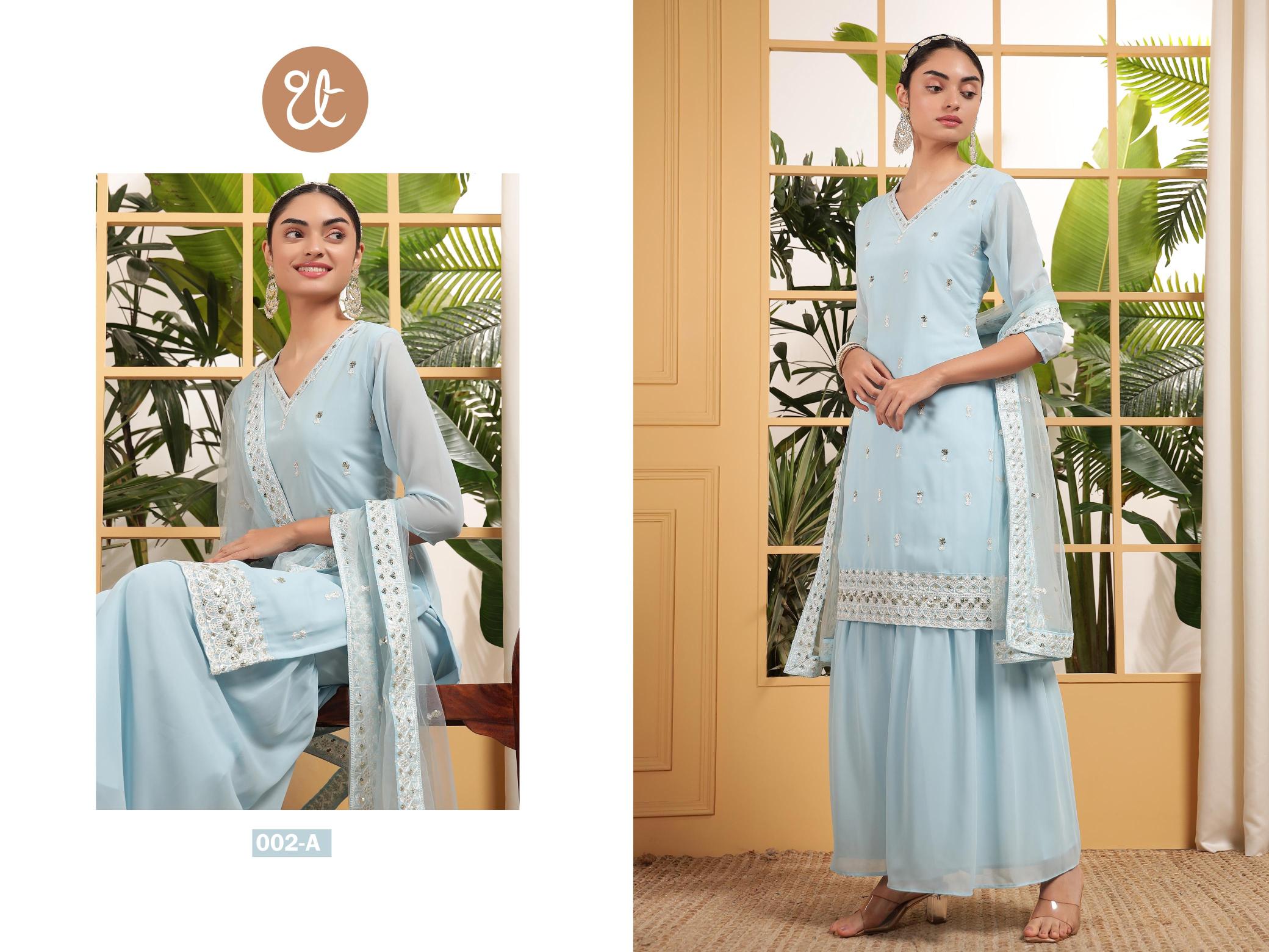 Th 002 A To D Georgette With Sequence Embroidered Salwar Kameez manufacturers of wholesale Salwar Kameez in Surat