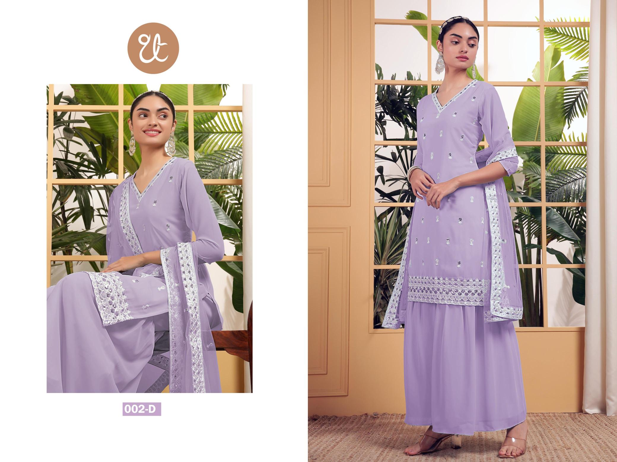 Th 002 A To D Georgette With Sequence Embroidered Salwar Kameez manufacturers of wholesale Salwar Kameez in Surat