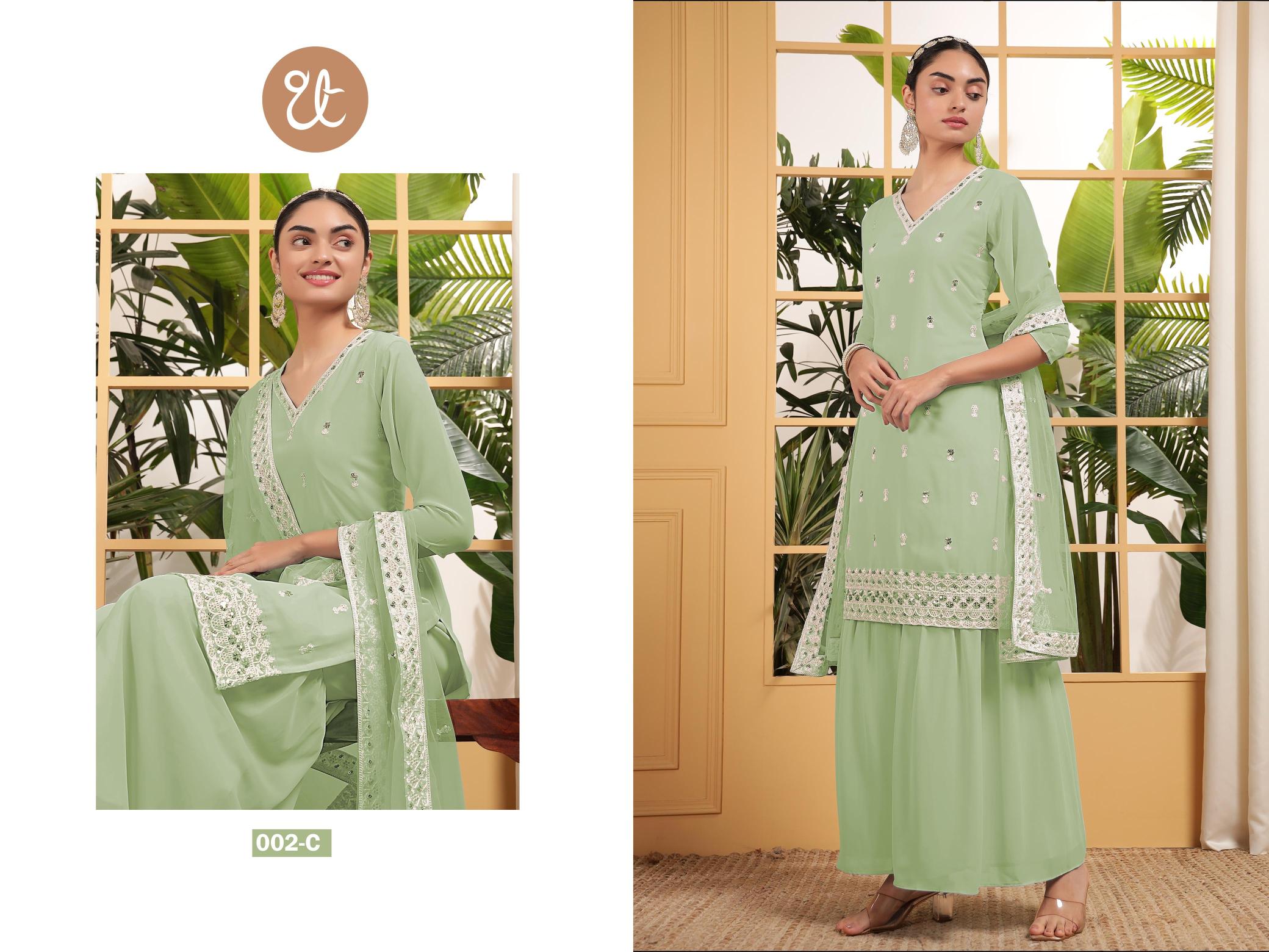 Th 002 A To D Georgette With Sequence Embroidered Salwar Kameez manufacturers of wholesale Salwar Kameez in Surat