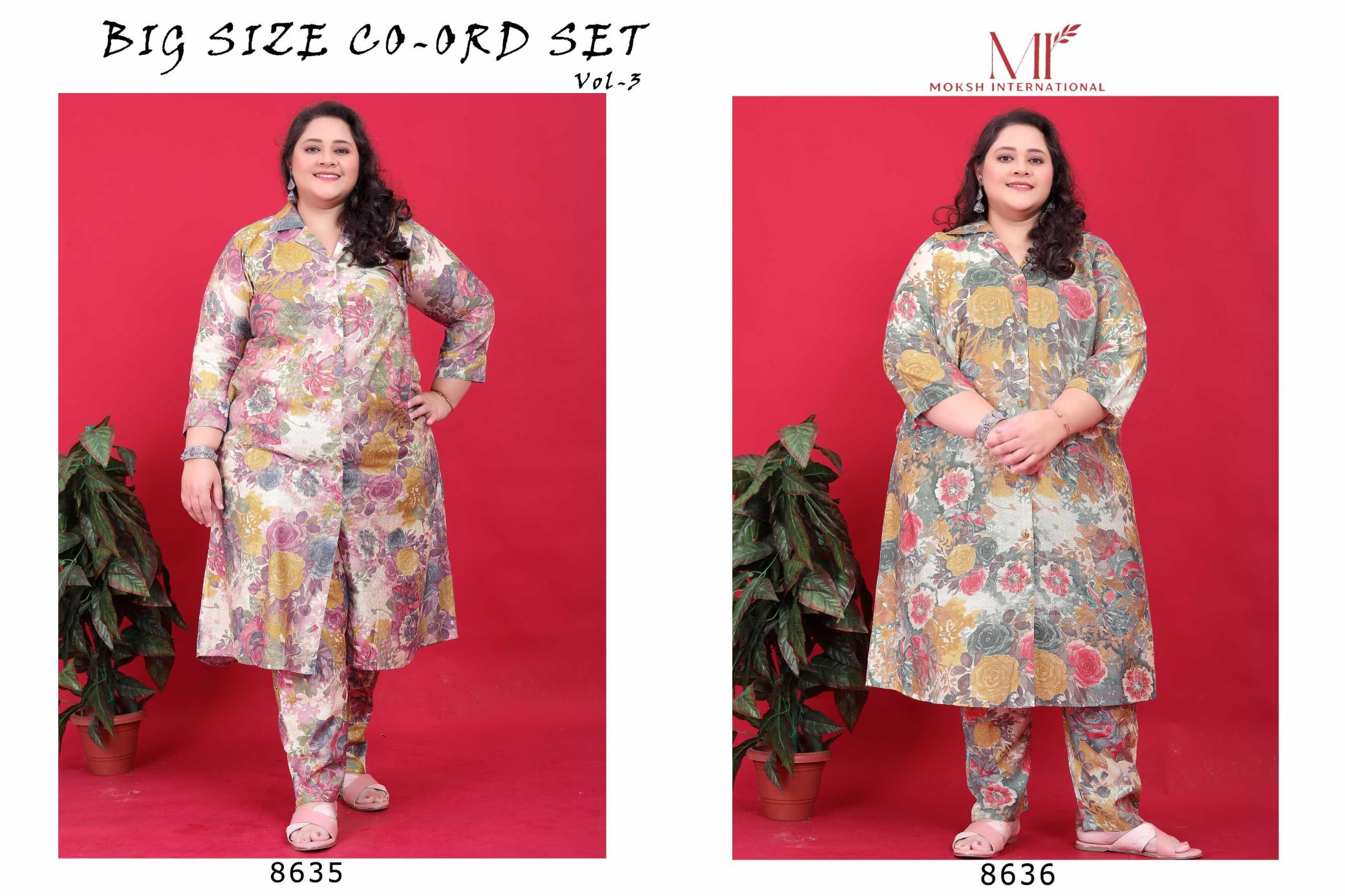 Moksh International Big Size Co Ord Set Vol 3 Catalog Vertical cord set manufacturers