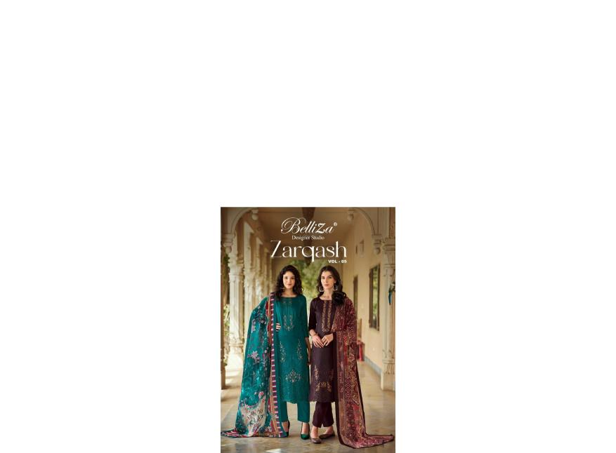 Belliza Zarqash Vol 5 Catalog buy wholesale dress materials wholesale market in Surat