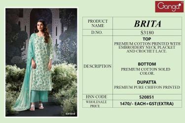 Ganga brita 3180 Best wholesale dress material dealers in Kolkata