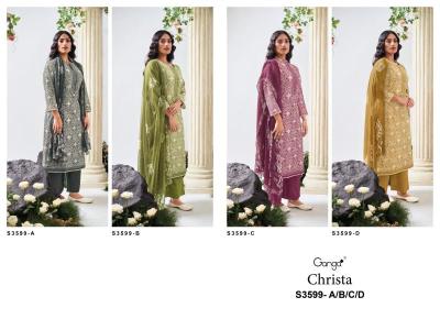 Ganga christa 3599 Surat textile market dress materials