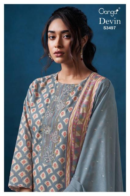 Ganga devin 3497  Printed dress materials wholesale in Ahmedabad
