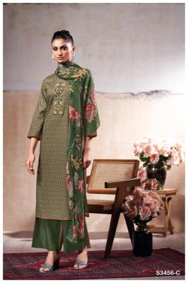 Ganga maheen 3456 Wholesale dress materials suppliers in Kolkata