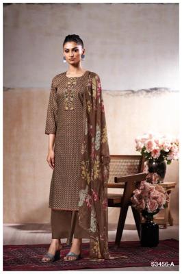 Ganga maheen 3456 Wholesale dress materials suppliers in Kolkata