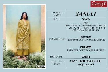 Ganga sanuli 3655 Dress materials manufacturers in ahmedabad