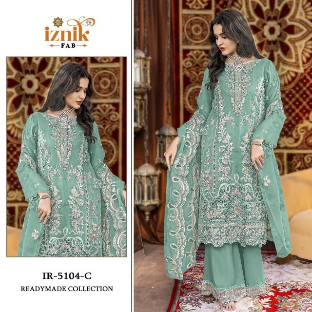 Iznik fab heavy organza Indian Salwar Kameez wholesale suppliers